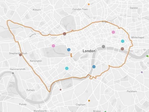 Geofencing example by mapbox