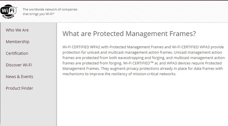 Wi Fi Protected Management Frames