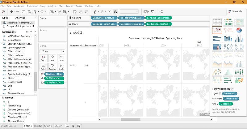 Tableau Map Visualization of IoT data