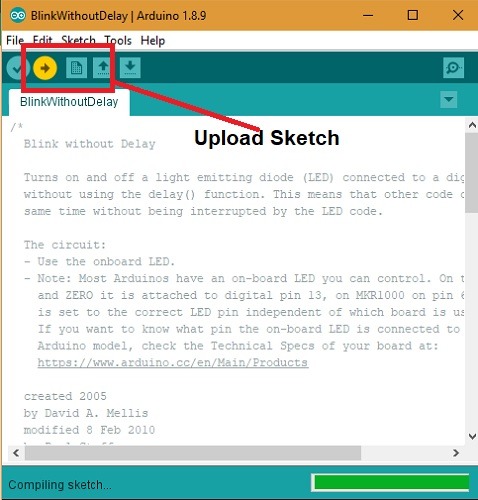 Blinkwithoutdelay Uploadsketch