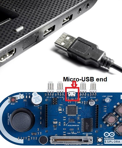 Arduino Esplora Connection Wth Laptop