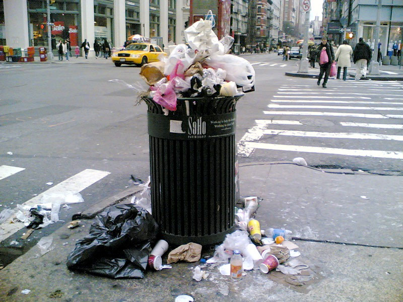 Smart City Garbage Overflowing Trash Can