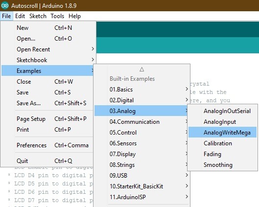 Arduino Ide Analog Write Mega