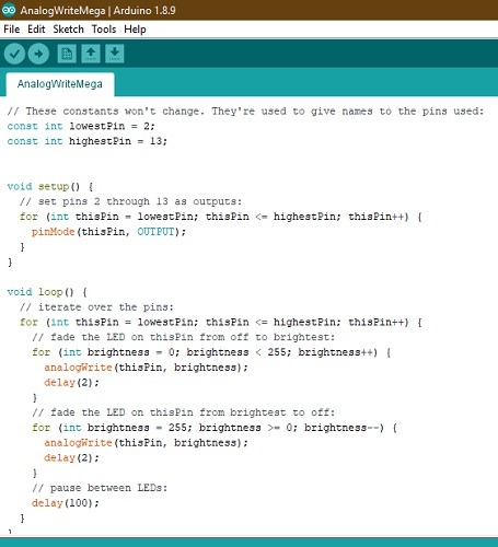 Arduino Write Mega Code