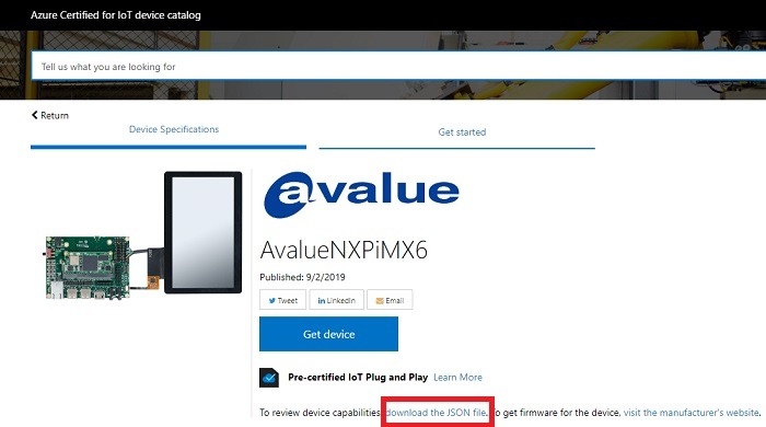 Download Json File Precertified Device Azure Plug And Play