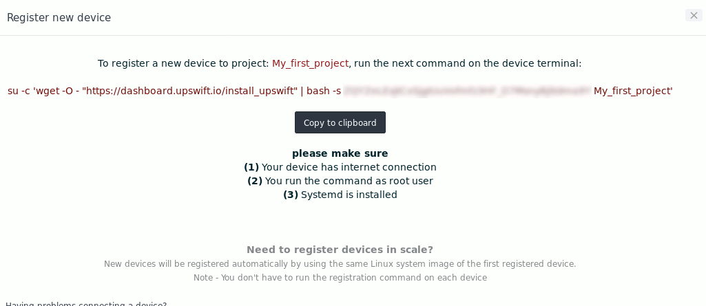 Upswift Register Device