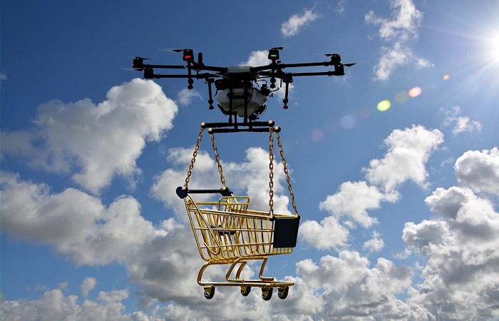 News Drone Tracking Shopping Cart