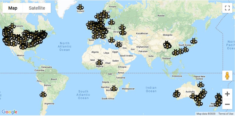 Internet Of Bees Osbeehives Monitor Map
