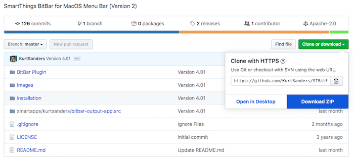 Bitbar Smartthings Download Entire Github Repository If you don't have a GitHub account, then it may be quicker to simply download the entire repository.