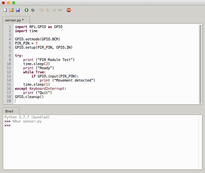 You can now copy/paste the script into your Raspberry Pi's Thonny Python IDE.