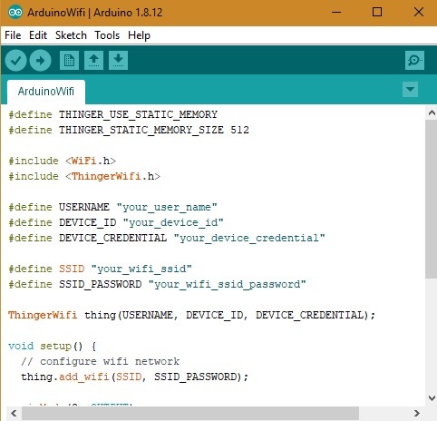 Arduino Thinger Example 1