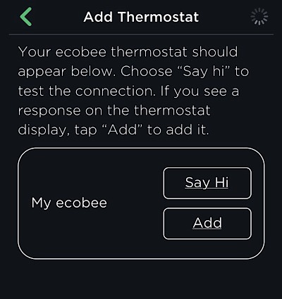 Ecobee Smart Thermostat Voice Say Hi
