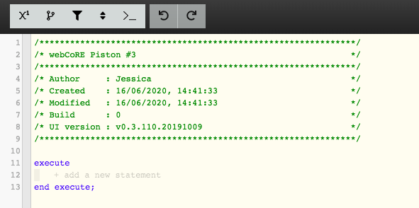 The webCoRE Dashboard will now generate a basic piston outline. 