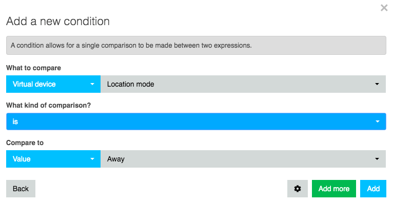 Specify that this workflow should only run while your home automation network is in "Away" mode. 