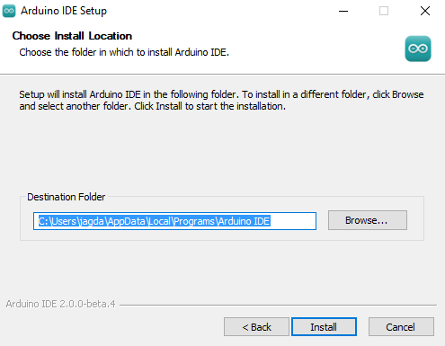 Location Of Installation For Arduino Ide 2.0 Beta