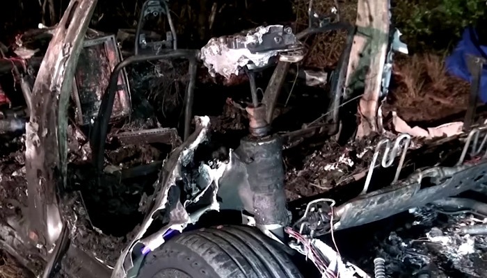 Fatal Tesla Crash Interior