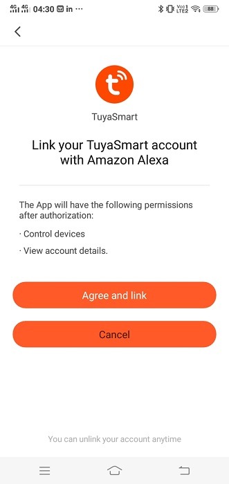 Tuya Smart Amazo Alexa Account Linking