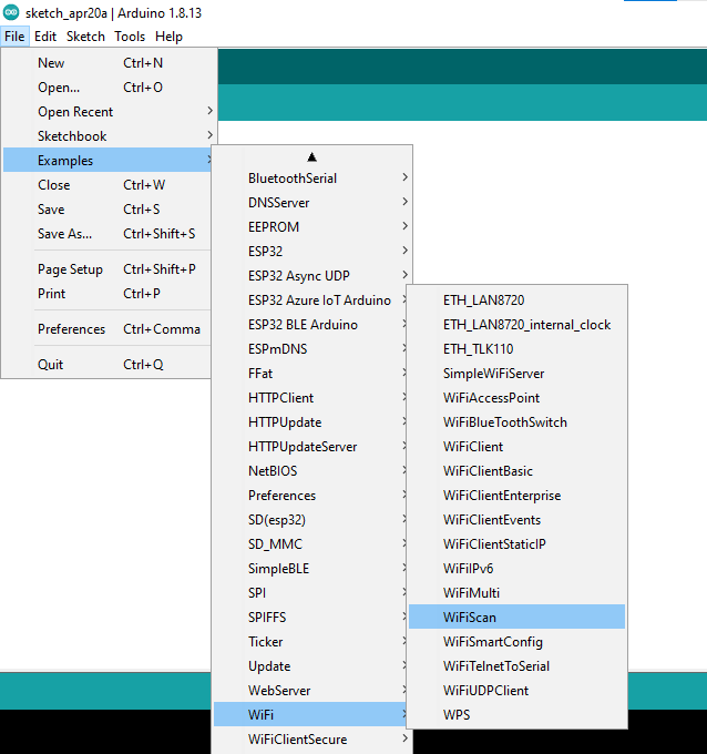 Wifi Scanning Example