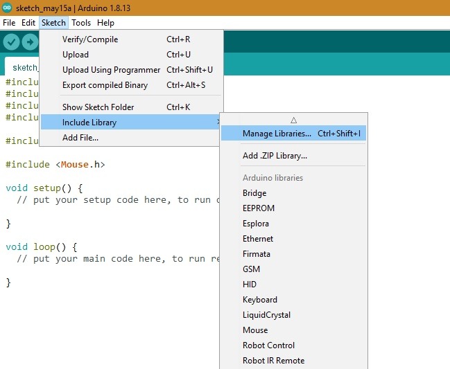 Arduino Access Manage Libraries