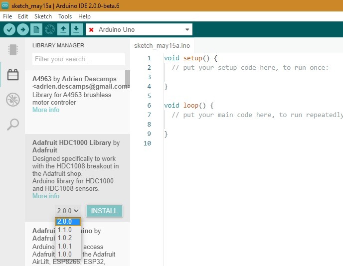 Arduino Libraries 2.0 Version Library Manager