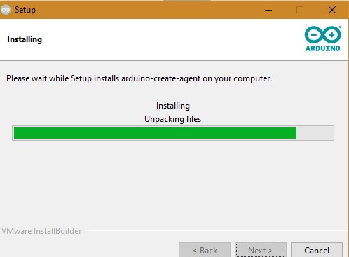 Arduino Web Editor Agent Installing Unpacking