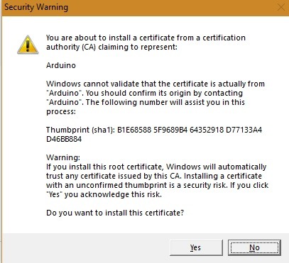 Arduino Web Editor Agent Security Certification