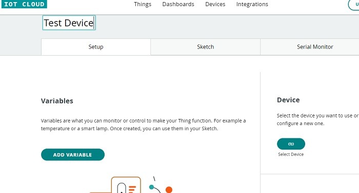 Arduino Web Editor Arduino Iot Cloud Setup Page
