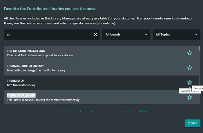 Arduino Web Editor Favorite Contributed Libraries
