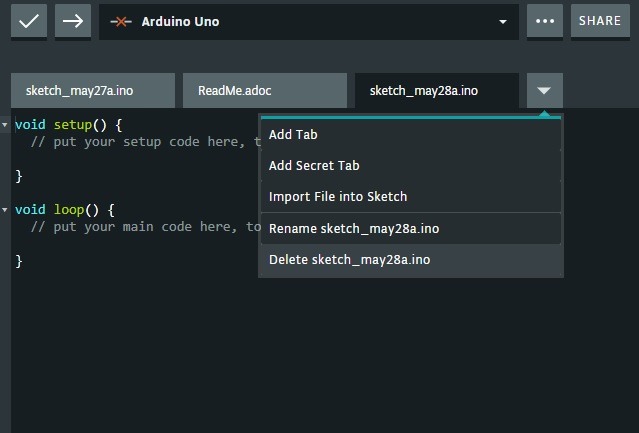 Arduino Web Editor Ino File Deleted