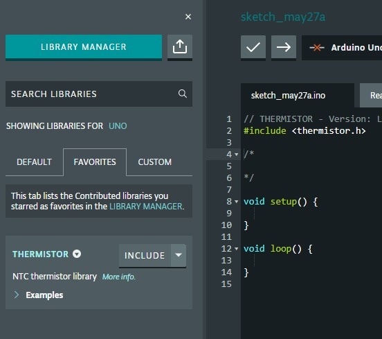 Arduino Web Editor Insert Favorite Library