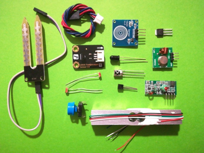 Some of the many sensors that work with an Arduino microcontroller board