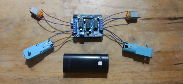 L293d Dc Motor Driver Shield On Arduino Uno Complete Circuit