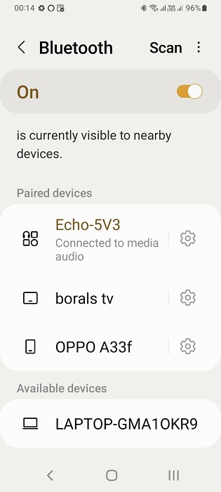 Bluetooth Pairing Request with TV is successful. 