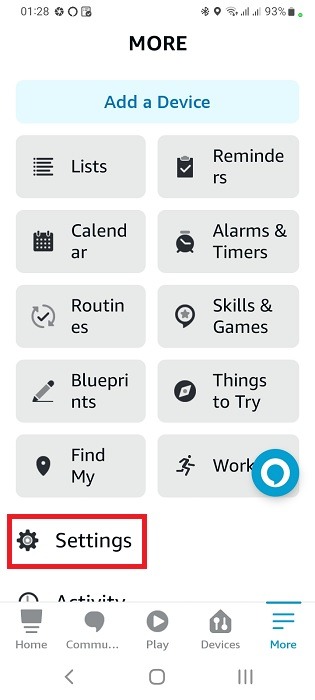 Alexa App Android Phone Settings