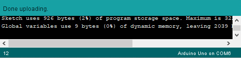 Arduino Done Uploading Message