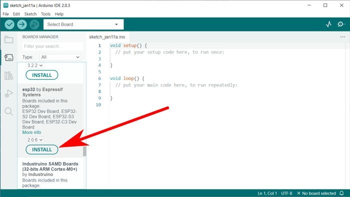 Arduino Ide Boards Manager Esp32 By Espressif Systems Install Button