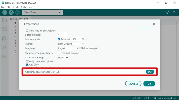 Arduino Ide Files Preferences Additional Boards Manager Urls Screenshot