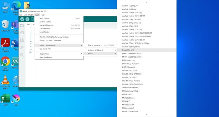 Arduino Ide Tools Board Esp32 List Of Esp32 Boards Screenshot