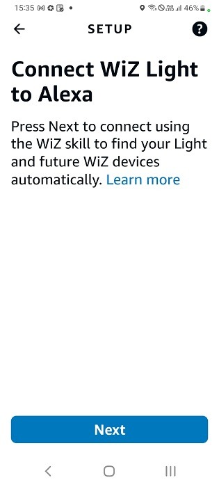 Connect WiZ light to Alexa as an additional skill. 