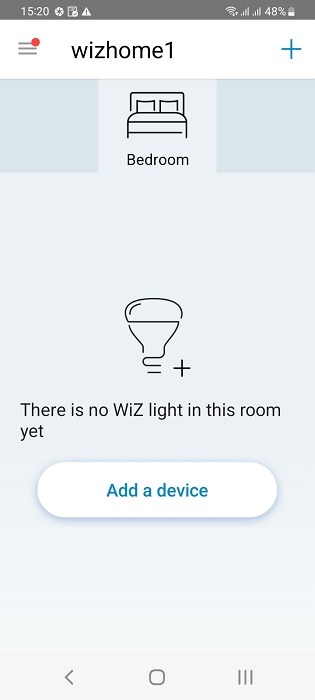 Add a device to WiZ Companion app to control smart lighting in Alexa.