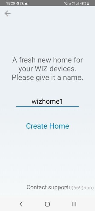 Give a name to smart home created in WiZ Companion app for Alexa. 