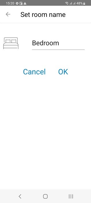 Set room name in WiZ Companion app for Alexa smart lighting. 