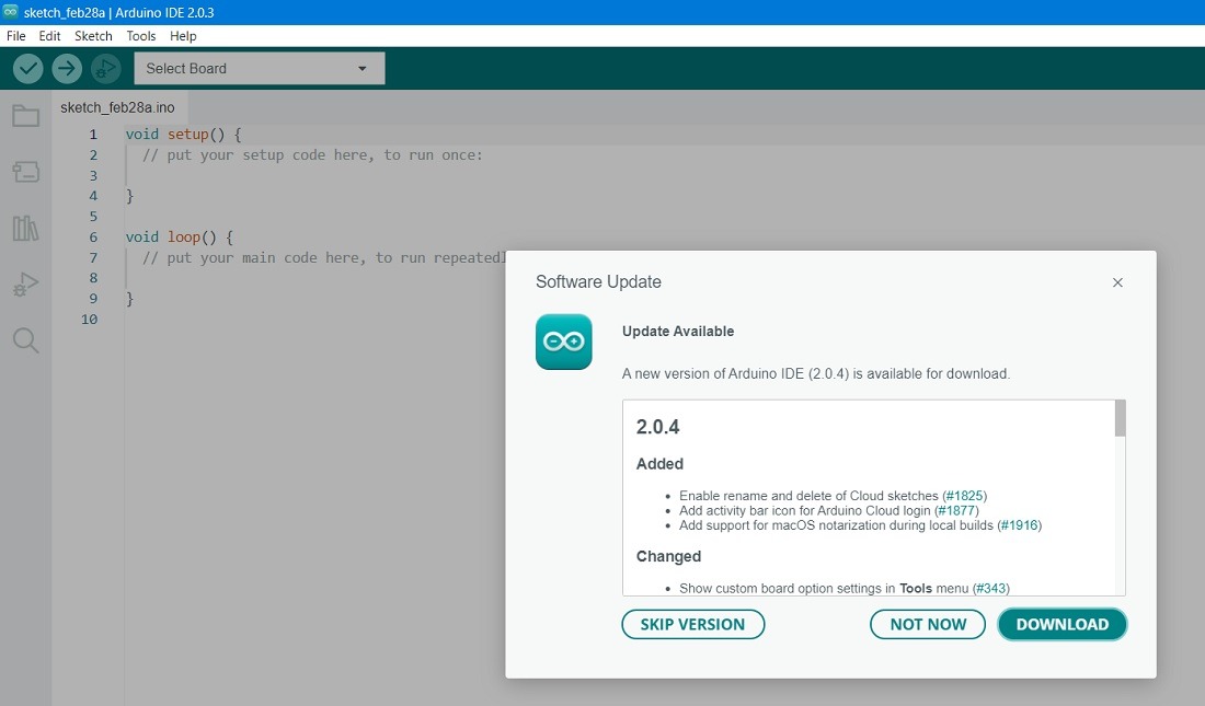 Arduino updates available for download inside Arduino IDE Windows version. 