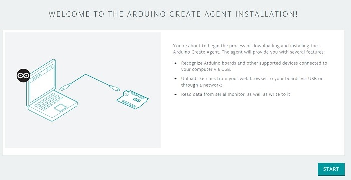 Create Agent installation page start.