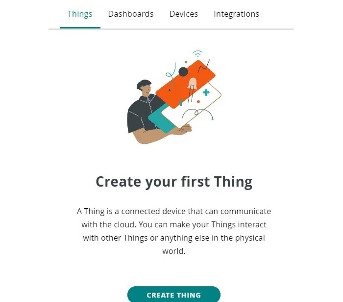Create your first thing under the Arduino Cloud options. 