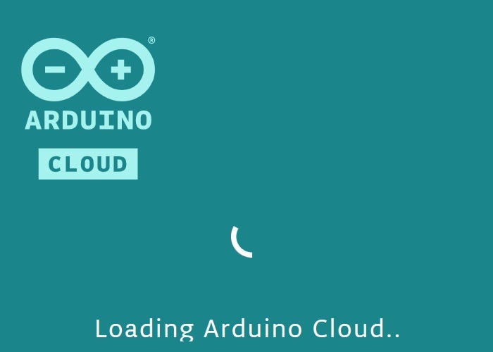 Loading Arduino Cloud in web editor mode. 