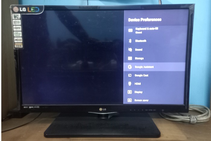 Google Assistant Visible on a Smart TV.