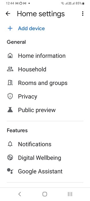 Add device in Google Assistant app for Android. 