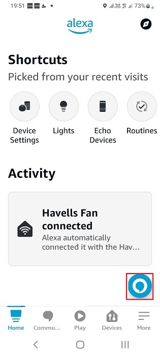 Turn on Microphone in Alexa app of Android to Control Home Devices.