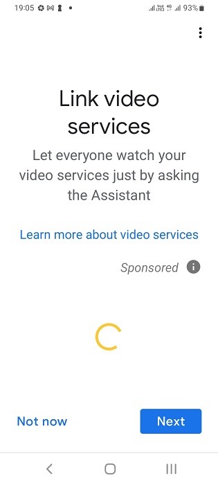 Link video services on in Google Home app for Android.